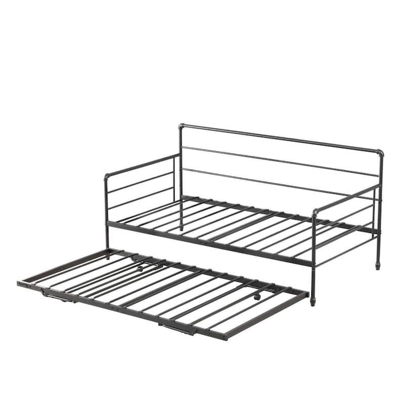 Twin Daybed with Trundle,Day Bed with Trundle Bed Twin,Pop Up Trundle Bed