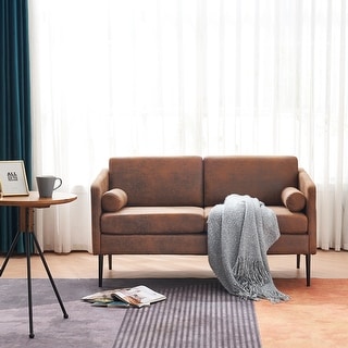 Modern Sofa With Pillow, Two-Seater Chair with Solid wood legs