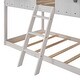 preview thumbnail 11 of 21, Designs Low Bunk Bed Twin Over Twin , Wood House Bunk Bed with Roof, Window, Guardrail, Ladder for Kids