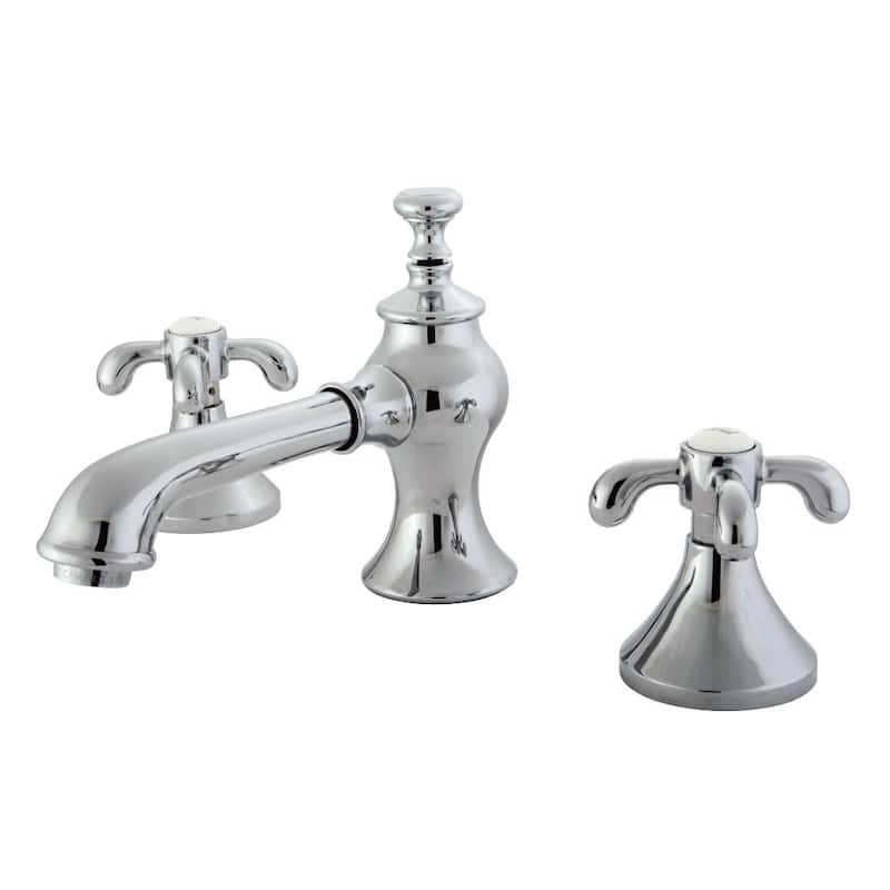 Kingston Brass French Country Widespread Bathroom Faucet - Free Brass - Polished Chrome