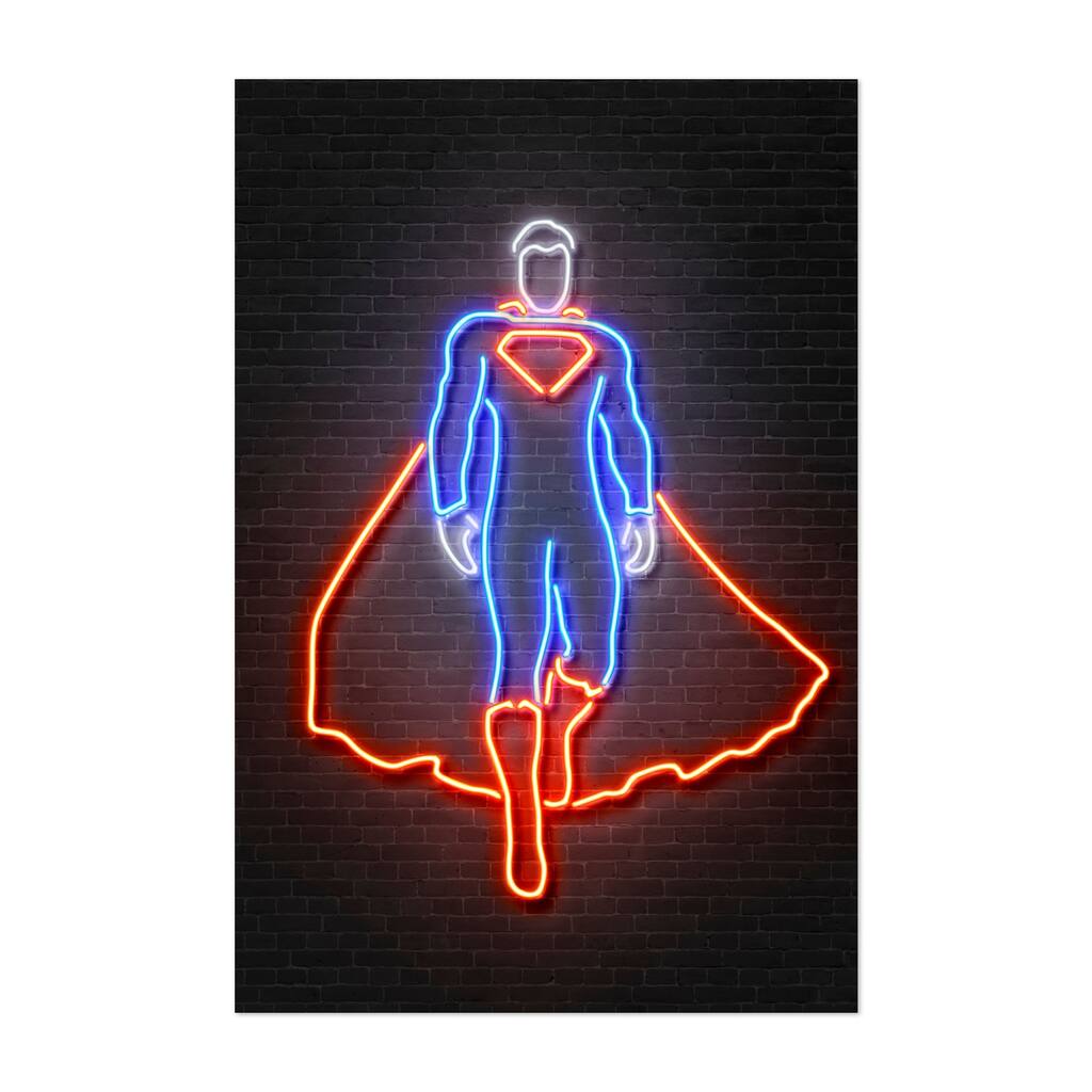 Neon Superman Tv Movies Octavian Mielu Unframed Wall Art Print/Poster