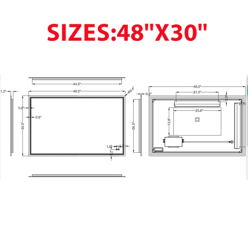 CB HOME LED Bathroom Mirror, Lighted Wall Mounted Mirror, Frameless Vanity Mirror, Anti-Fog, Dimmable,Three Color