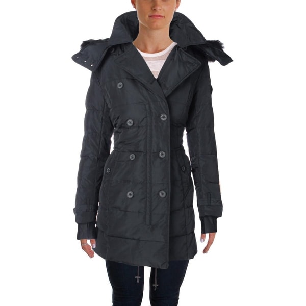 Nanette Lepore Womens Pea Coat Down Faux Fur