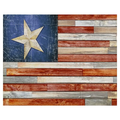 Wooden Flag by Suzanne Cruise Creative Services Canvas Art Print