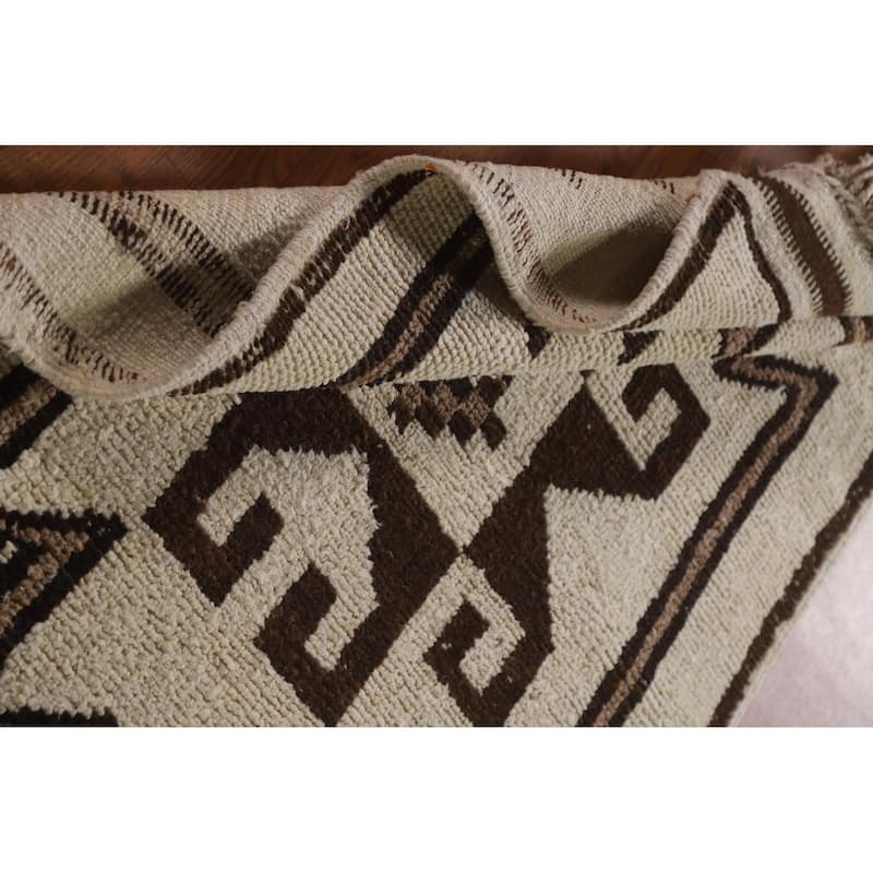 Natural Dye Tribal Kurdish Turkish Runner Rug Handmade Wool Carpet - 3'2"x 12'8"