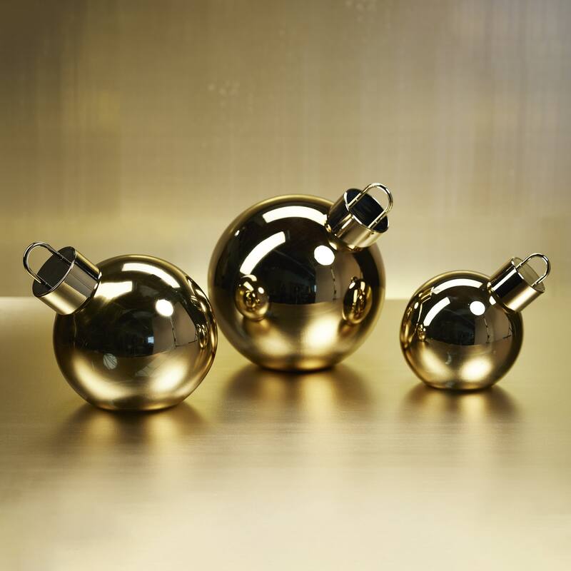 LED Oversized 11.75" Gold Glass Ball Ornament - 11.75