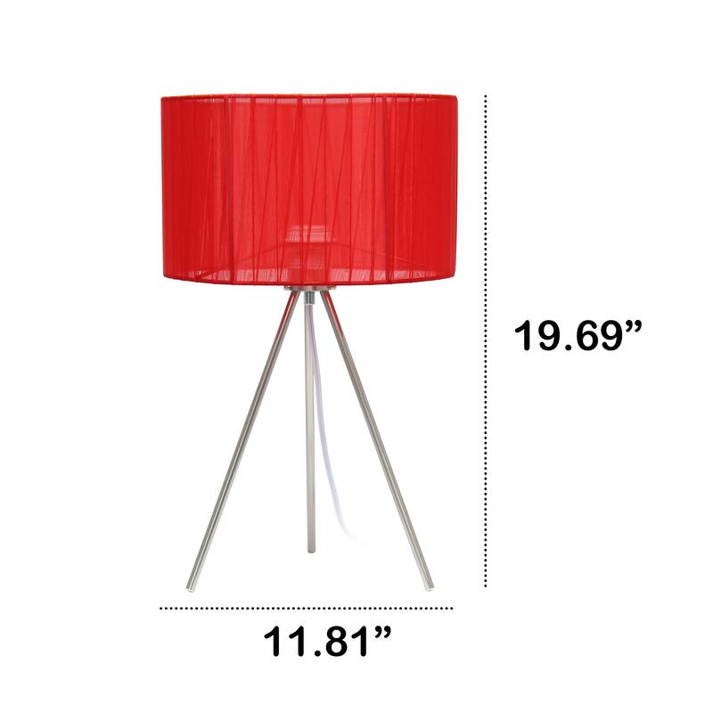 Creekwood Home 19.69" Contemporary Brushed Nickel Pedestal Table Lamp - 19.69
