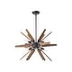 preview thumbnail 10 of 10, Bernice Antique Black Sputnik Natural Wood 6-light Chandelier