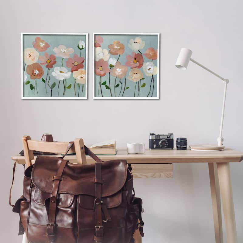 Stupell Budding Boho Blooms Framed Giclee Art Design By Charity Henderson (Set of 2)