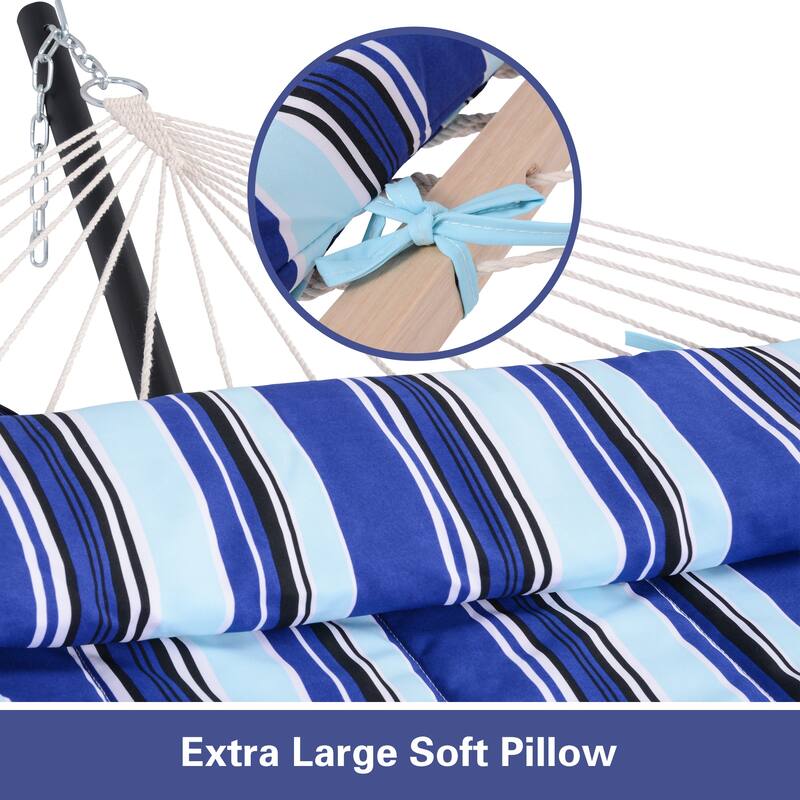 Hammock Double Hammock with Stand, Two Person Cotton Rope Hammock