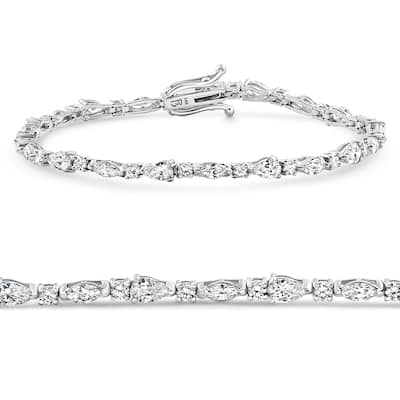 4.10Ct Multi-Stone Diamond 7" Tennis Bracelet Gold Lab Grown