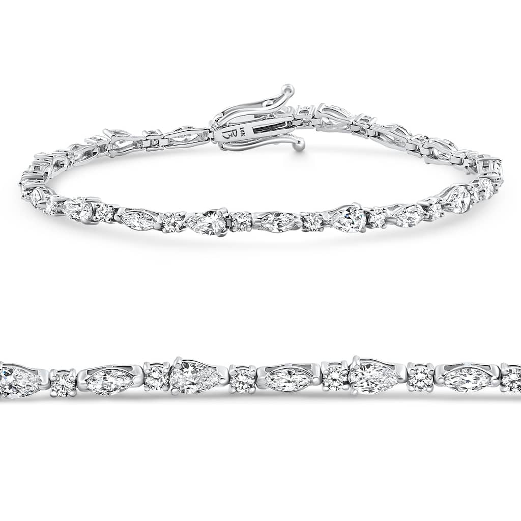 Bliss Diamond 4.10Ct Multi-Stone Diamond 7" Tennis Bracelet Gold Lab Grown