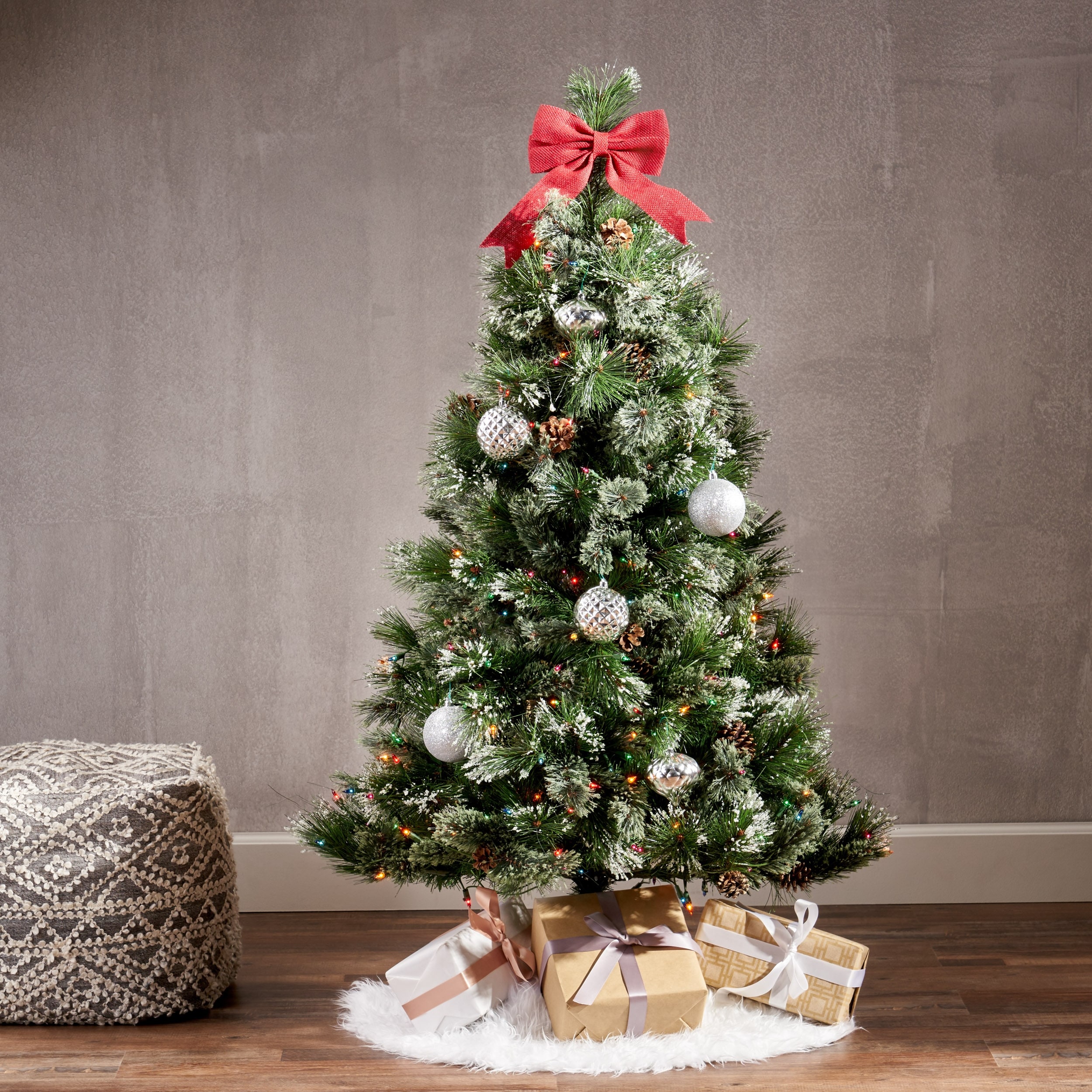 4 5 Foot Cashmere Pine And Mixed Spruce Artificial Christmas Tree By Christopher Knight Home Overstock 24196776