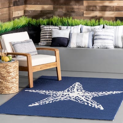 Nuloom Handmade Indoor/ Outdoor Contemporary Coastal Starfish Area Rug