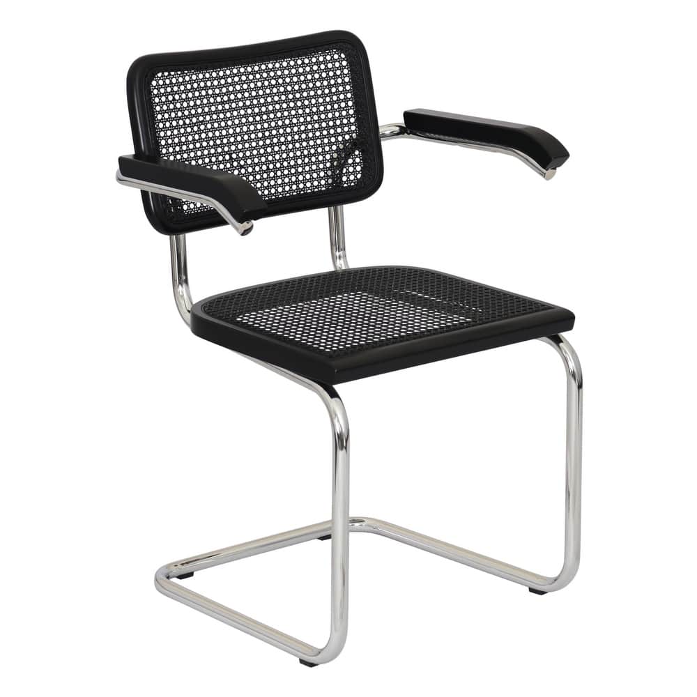 Breuer Chair Company Marcel Breuer Cesca Cane Cantilever Armchair Arm Chair w/ Chrome Steel Frame (Various Wood & Cane Colors)