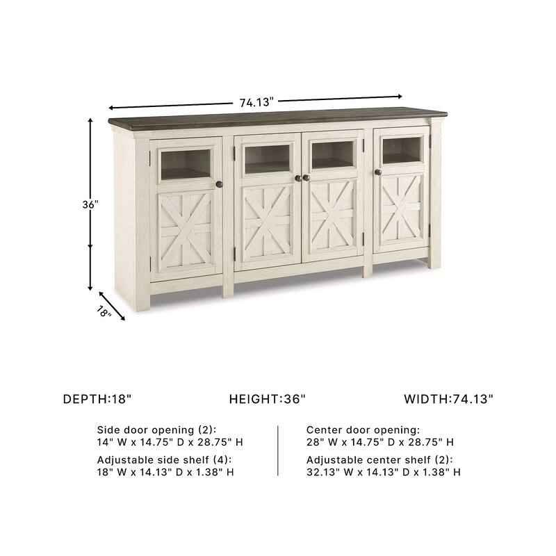 Signature Design by Ashley Bolanburg Antique White/ Gray Casual TV Stand