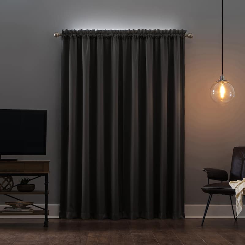 Sun Zero Oslo Home Theater 100% Blackout Rod Pocket Curtain Panel, Single Panel