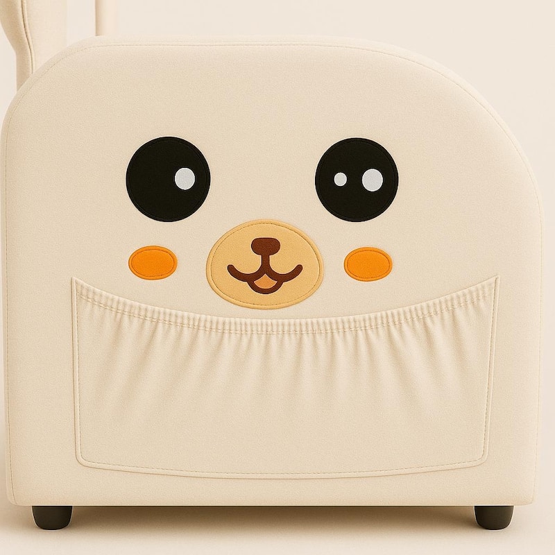 Velvet Bunny-Ear Pet-Friendly Armchair with Built-in Cat & Dog Hideaway, Plush Dual-Use Sofa Chair