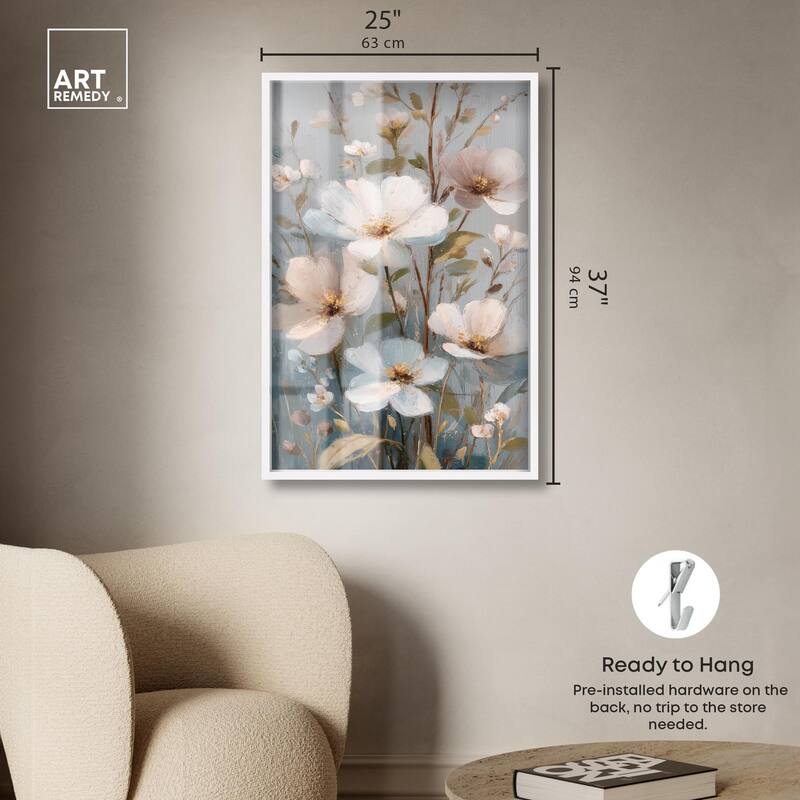 Vintage White Meadow Shadowbox by Art Remedy