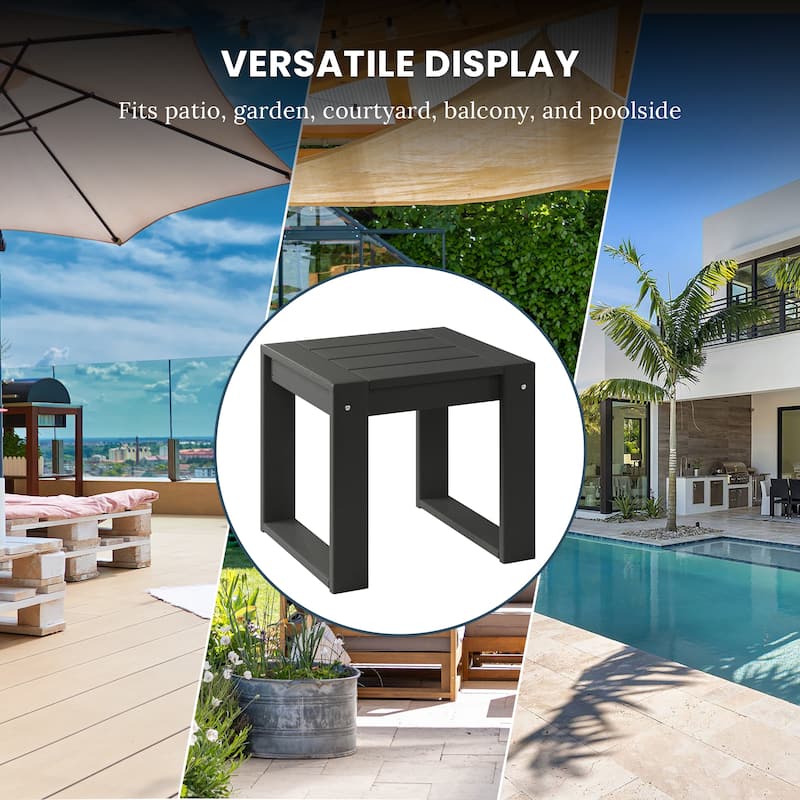 Polytrends Endless Outdoor Patio Poly Plastic End Table
