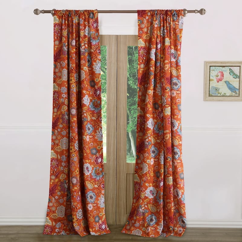 Greenland Home Fashions Astoria Curtain Panels (Set of 2) - 84-inches - Spice