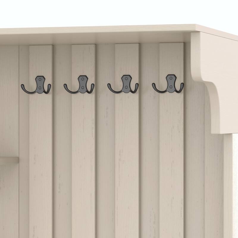 Multifunctional Left-Right Combination Hall Cabinet with Storage and 4 Hooks