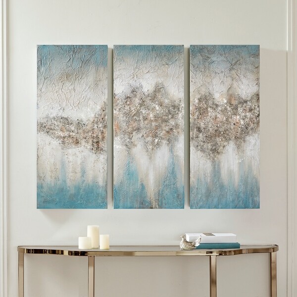 Madison Park Luminous Heavily Embellished 3-piece Canvas Wall Art