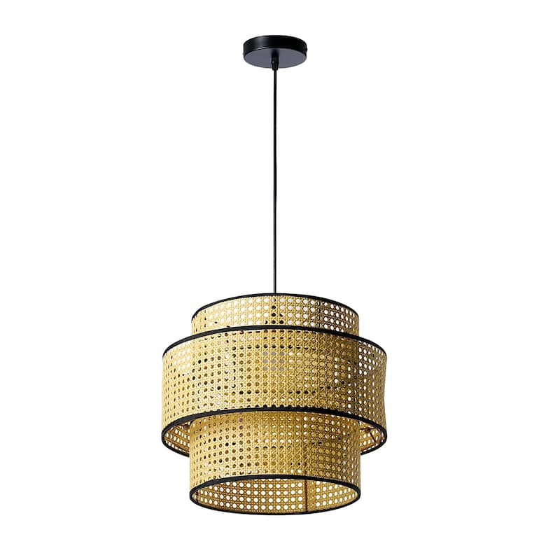 "Contemporary Bamboo Basket Pendant Light"/Woven Lighting/Rattan natural/Wicker Handmade/Cane ceiling Light
