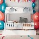 preview thumbnail 11 of 16, Full Size House Bed Wood Bed With Twin Size Trundle