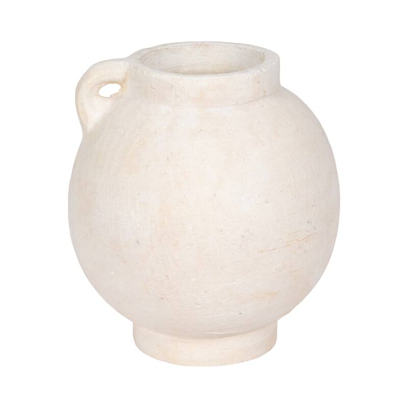 Handcrafted Terracotta Pottery Round Vase Modern Visual Interest
