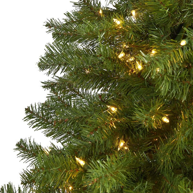 7' Pre-Lit Springfield Artificial Christmas Tree, Warm Clear LED Lights - 7 Foot