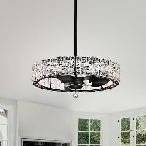 30" Mikka 3 - Blade Chandelier Ceiling Fan with Remote Control and Light Kit Included