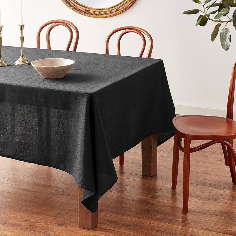 Violet Linen European Solid Linen Look Pattern Tablecloth