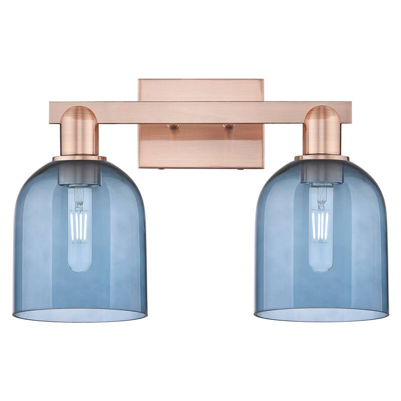 Innovations Lighting 716-2W-12-17 Bella Vanity Bella 2 Light 17" Wide - Antique Copper / Blue