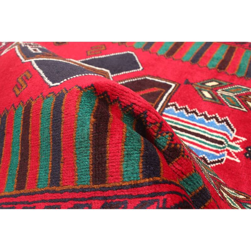 ECARPETGALLERY Hand-knotted Teimani Red Wool Rug - 3'0 x 4'1