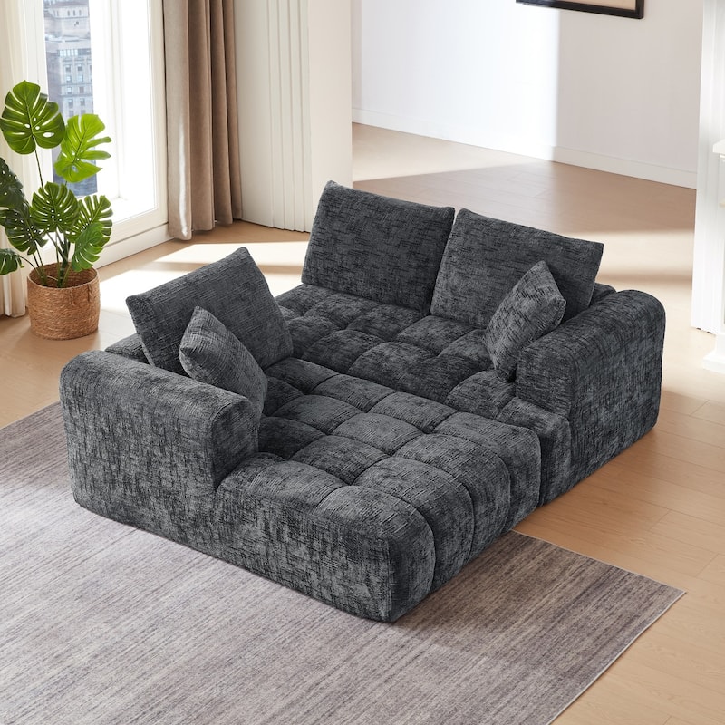 108.2" L-Shaped Chenille Luxury Oversized Sectional Sofa Free-combined Sofa, No Assembly Required