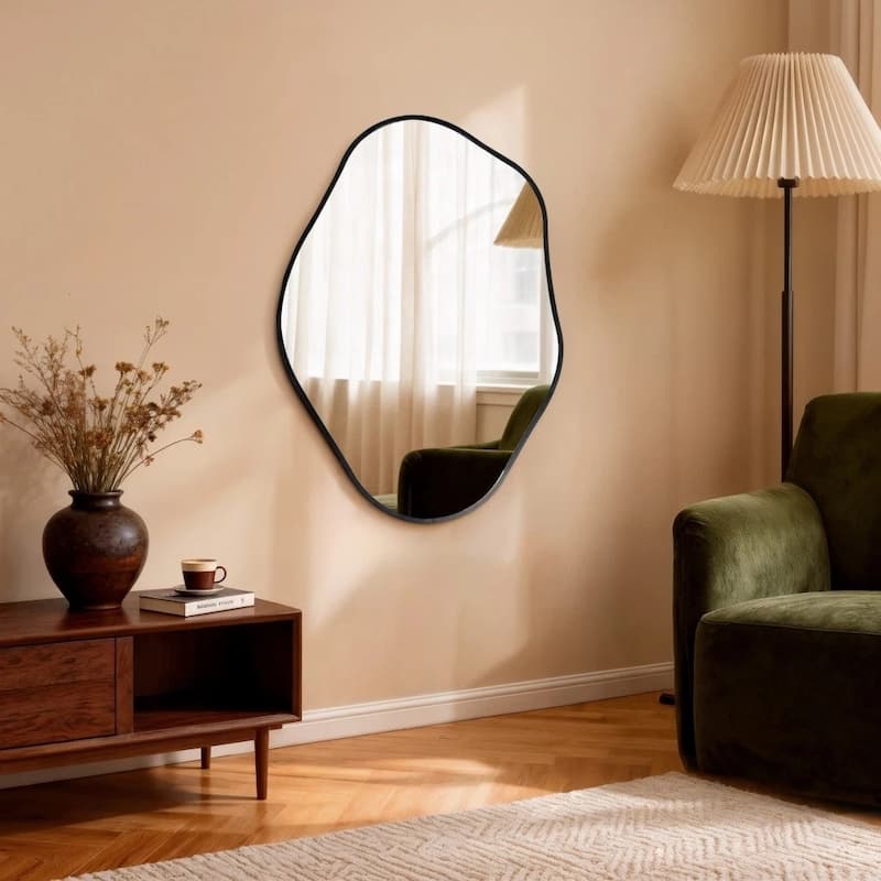 Irregular Mirrors for Wall Asymmetrical Metal Frame Decorative Mirror - 24" x 32"