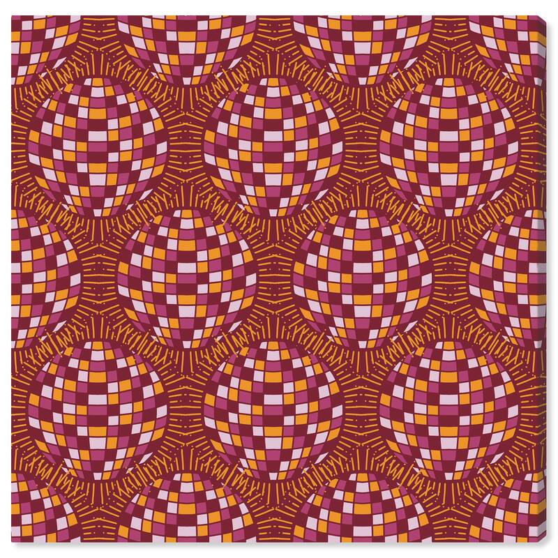 Wynwood Studio Canvas Abstract Disco Ball Pattern Brown and Maroon Modern & Contemporary Wall Art Canvas Print - 20 x 20