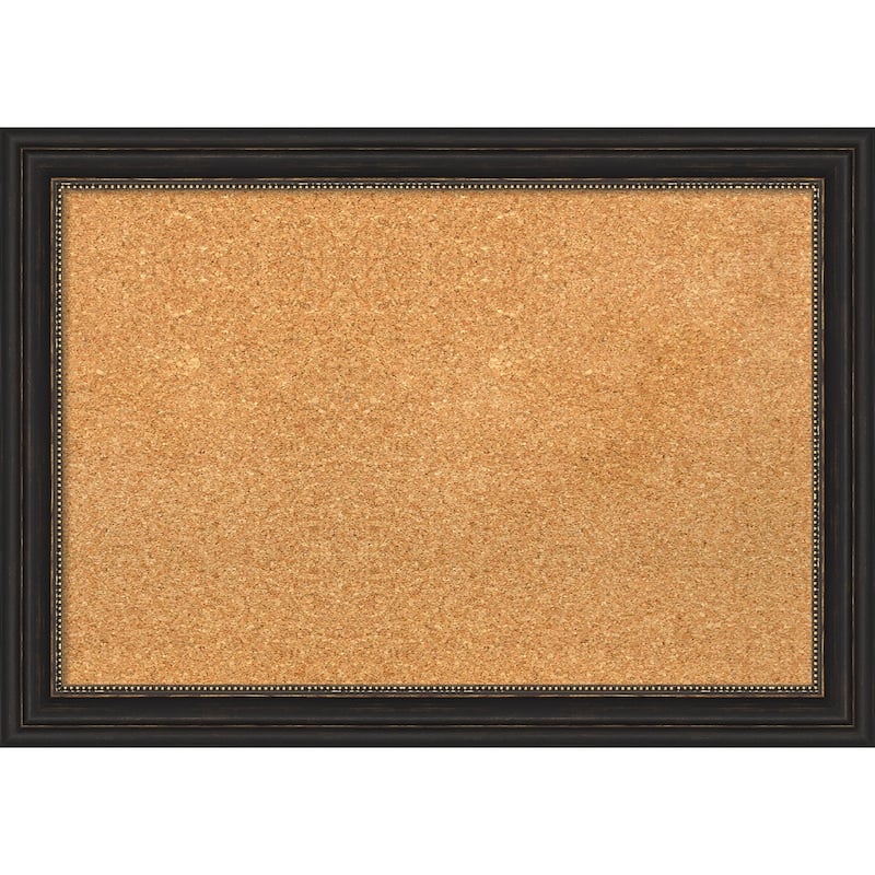 Accent Bronze Narrow Framed Cork Bulletin Memo Board - 28-Inch x 20-Inch