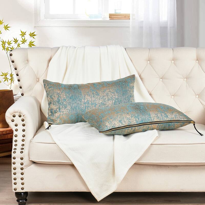 Peralta 2-piece Jacquard Chenille Zipper Pillow Shell Set, NO INSERT