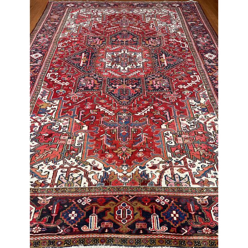 HERAT ORIENTAL Handmade Fine Persian Heriz Wool Rug - 8' x 11'10"