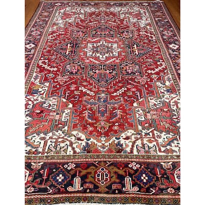 HERAT ORIENTAL Handmade Fine Persian Heriz Wool Rug - 8' x 11'10"
