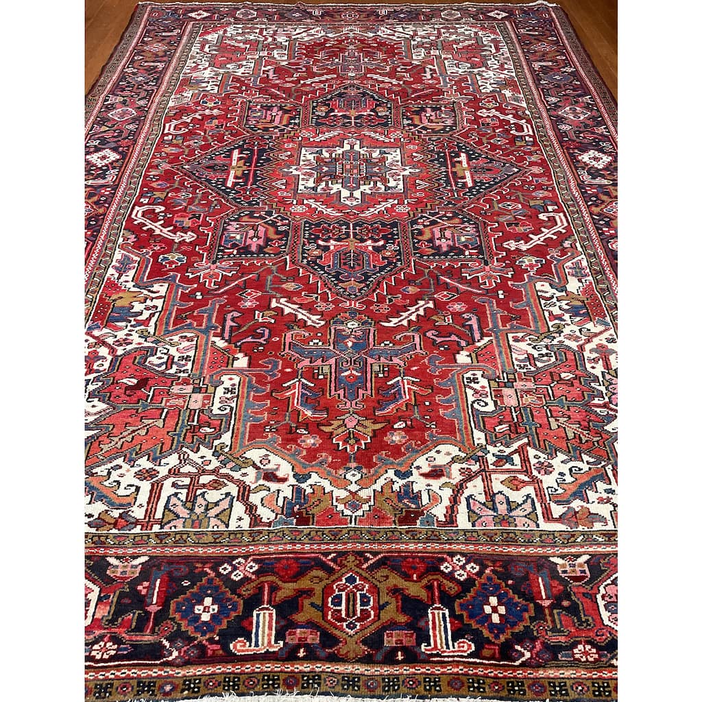 HERAT ORIENTAL Handmade Fine Persian Heriz Wool Rug - 8' x 11'10"