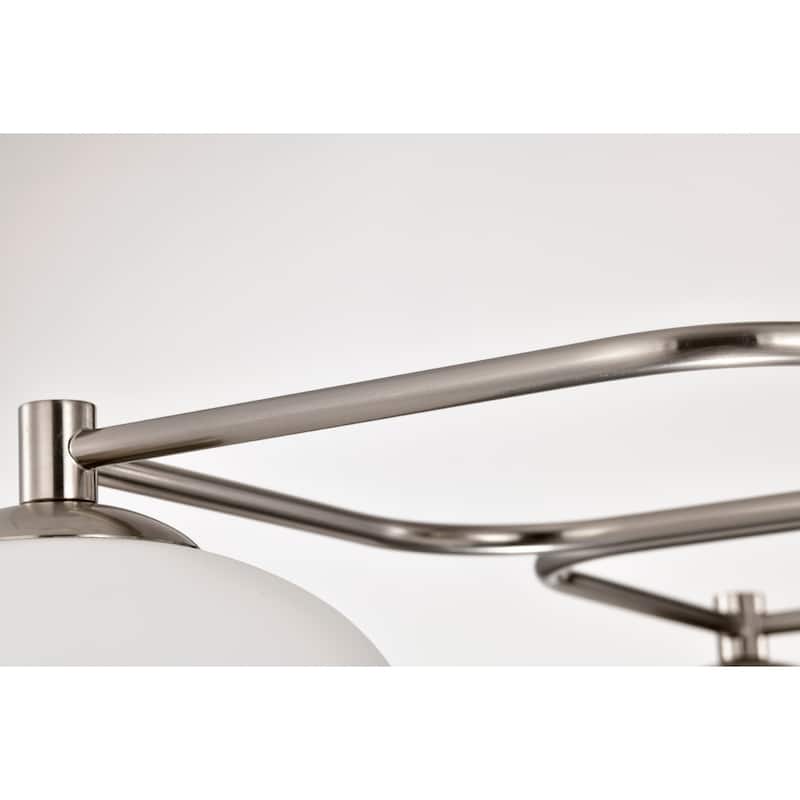 Camris 5-Light Nickel Chandelier Frosted Glass Shades