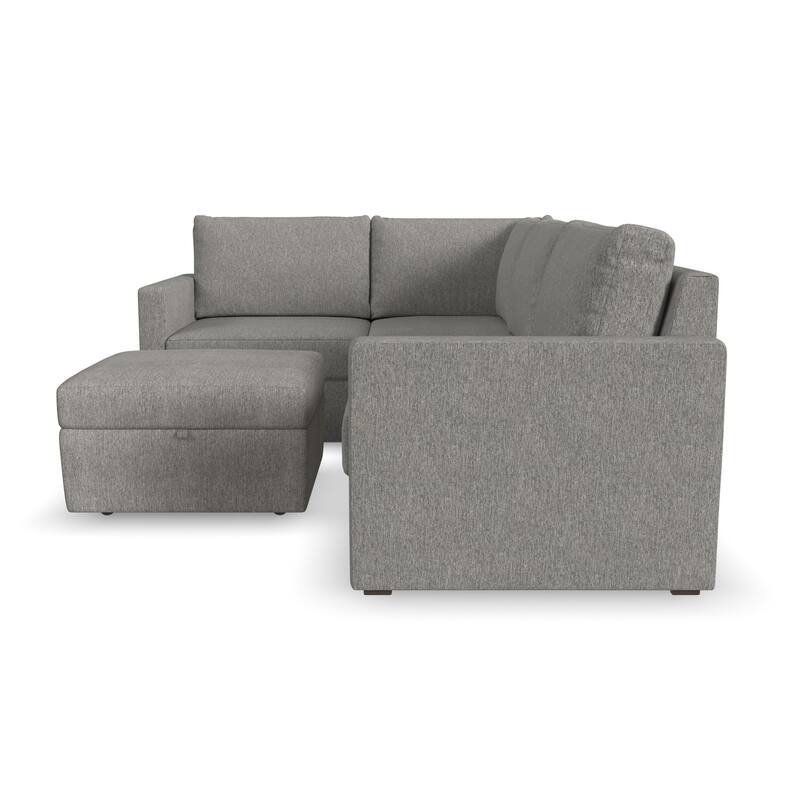 Flexsteel 4-Seat Modular Sectional with Storage Ottoman - 103" x 35" x 72"