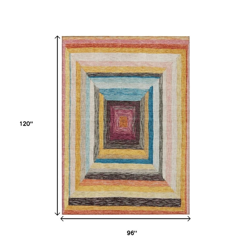 HomeRoots Geometric Transitional Rectangle Outdoor Rug