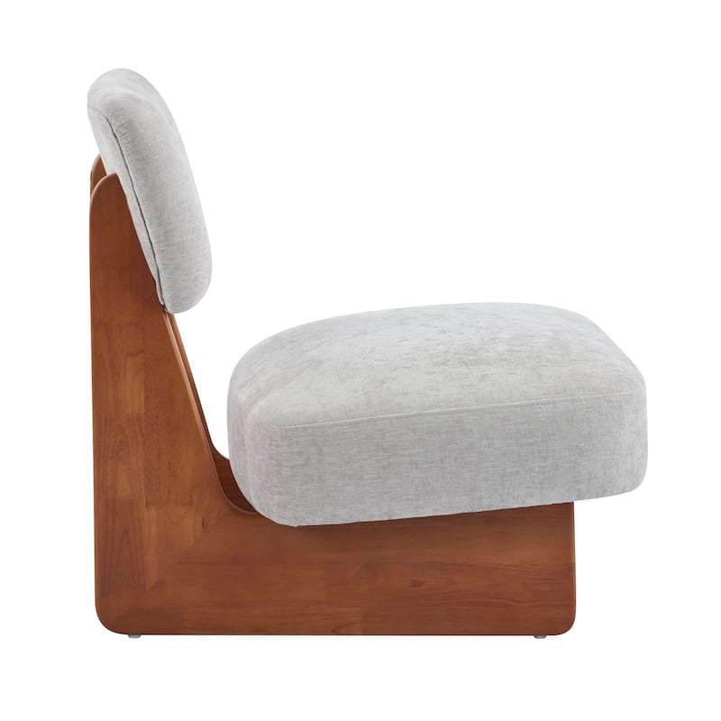[Set of 2]Beige Lounge Chair with Polyester Upholstery,Wood Base With Natural Finish, Minimalist and Stylish Accent Seating
