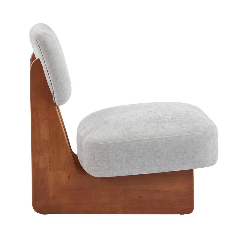 Roomfitters Modern Lounge Chair with Polyester Upholstery, Sturdy Black Wood Base, Minimalist Accent Seating, Set of 2