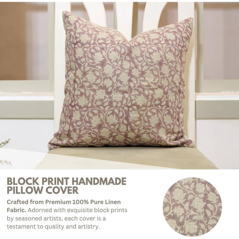 Fabdivine Light Purple Soft Pure Linen Fabric Bohemian Pillow Cover Decoration