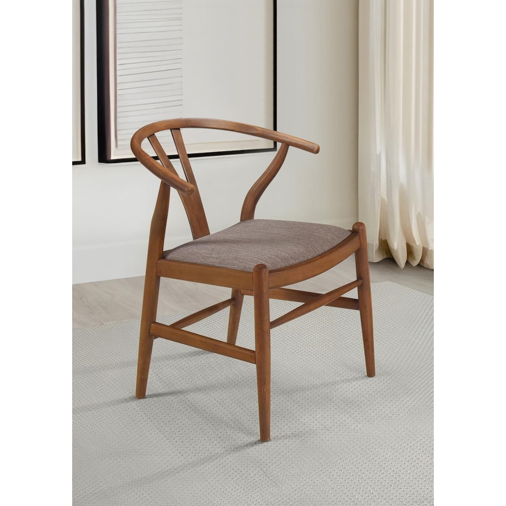 Guinea Walnut Y-Shaped Dining Side Chair (Set of 2)